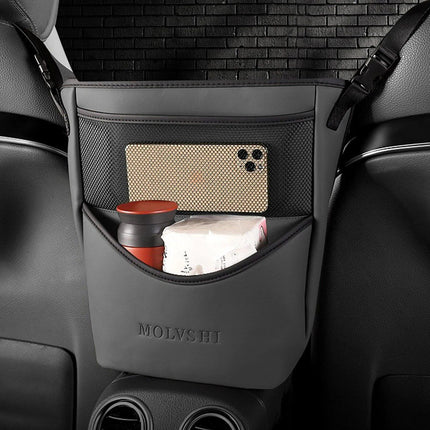 Luxurious Leather Car Seat Organizer with Protective Barrier - Wnkrs