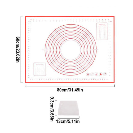 Tapis de cuisson en silicone avec grattoir à pâte