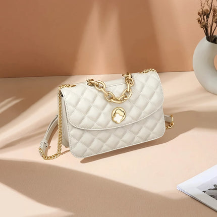 Elegante bolso de hombro de piel para mujer