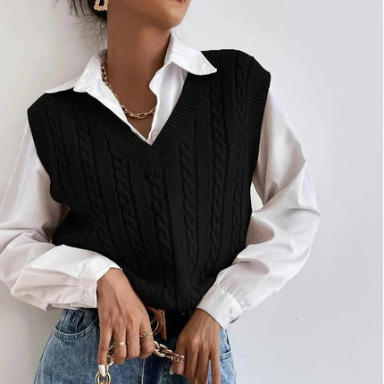 Chic Autumn & Winter Sleeveless Knit Sweater Vest for Women - Wnkrs