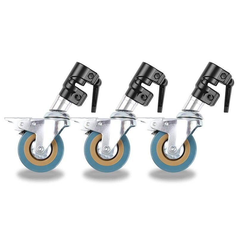 3Pcs Heavy Duty Swivel Caster Wheel Set for Photography C-Stand, 25MM