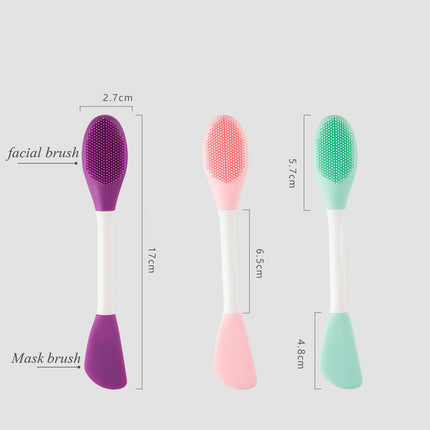 Brosse à masque facial à double extrémité en silicone souple