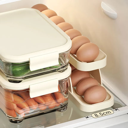 Soporte para huevos con desplazamiento automático