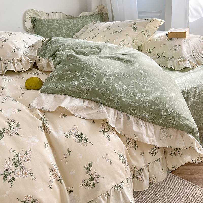 Floral Cotton Duvet Cover & Sheet Set