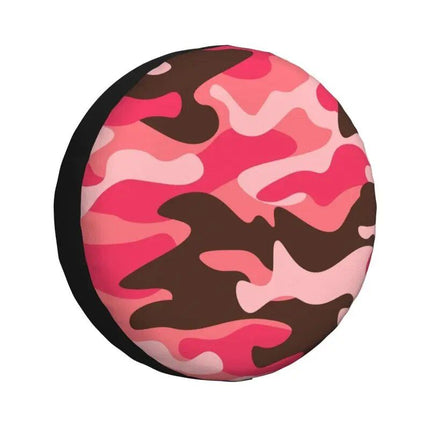 Rugged Camo Spare Tire Cover – Black Orange Camouflage Wheel Protector for Off-Road and Outdoor Vehicles - Wnkrs