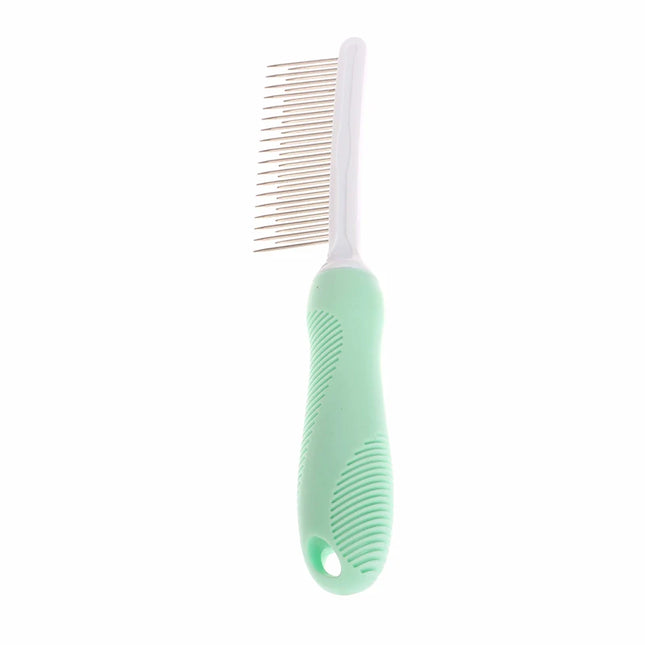 Peigne de toilettage pour animaux de compagnie avec dents longues et courtes en acier inoxydable