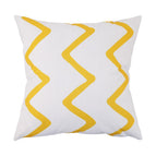 2pcs 18x18in / White with yellow zigzag