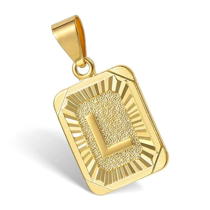 Collier Initial Plaqué Or avec Chaîne Gourmette Cubaine - Pendentif Lettre Personnalisé Unisexe