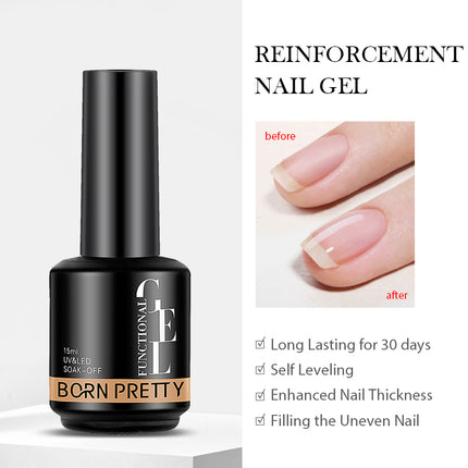 Gel de renforcement de base et de finition 15 ml pour nail art UV LED soak off