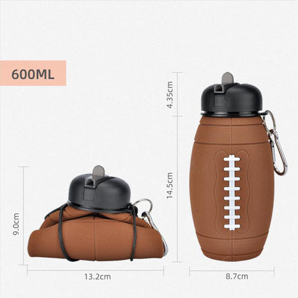 Outdoor Collapsible Sports Water Bottle Reusable Leak-proof Portable Football Water Bottle For All Sports - Wnkrs