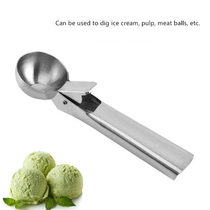 Ice Cream Scoops Stacks Stainless Steel Ice Cream Digger Non-Stick Fruit Ice Ball Maker Watermelon Ice Cream Spoon Tool - Wnkrs