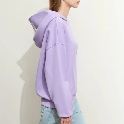 Sweat à capuche d'automne en coton avec broderie géométrique