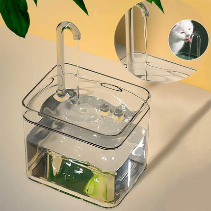 USB-Powered Transparent Pet Water Fountain with Auto Filter - Wnkrs