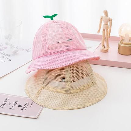 Korean Baby Summer Mesh Bucket Hat - Breathable Sprout Cap for Kids