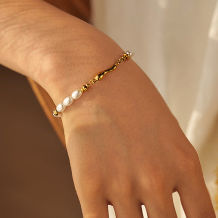 Pulsera de gota de agua bañada en oro