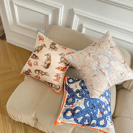 Creative Printed Silk Feeling Puppy Pillow Sofa Cushion - Wnkrs