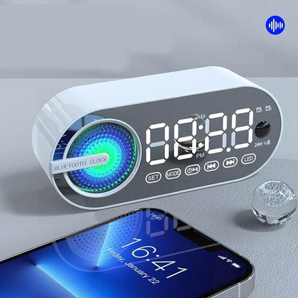 Wireless Bluetooth Speaker with LED Mirror Digital Alarm Clock & RGB Display - Wnkrs