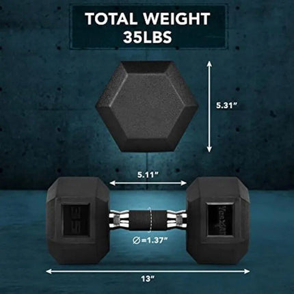 35lb Hex Dumbbell with Rubber Grip - Wnkrs