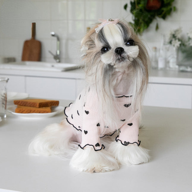 Chaleco con diseño de oso bordado en forma de gofre para mascotas