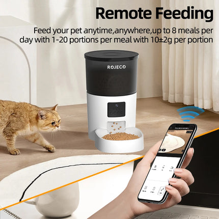 Distributeur automatique de nourriture pour chat intelligent avec caméra et enregistreur vocal