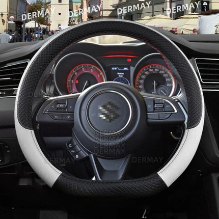 Microfiber Leather & Carbon Fiber Steering Wheel Cover for Suzuki Swift 2017-2021 - Wnkrs