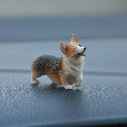 Cute Corgi Dashboard Ornament - Mini Resin Puppy Car Decor - Wnkrs