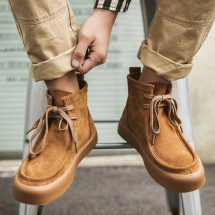 Nuevos mocasines de piel de ante de vaca para hombre de otoño e invierno