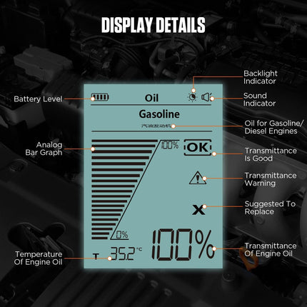 Advanced Engine Oil Quality and Temperature Tester for Gasoline and Diesel Cars - Wnkrs