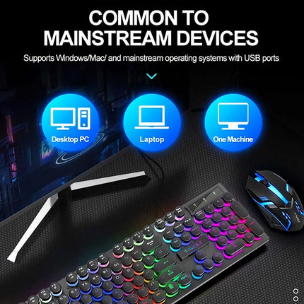 Illuminated Wired Mechanical Keyboard for Desktop and Laptop