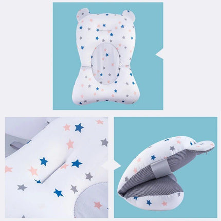 Adjustable Newborn Bath Cushion - Star Pattern, Foldable Baby Bath Seat - Wnkrs