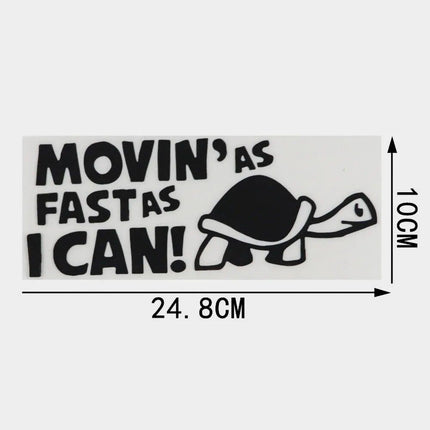 Reflective "Moving As Fast As I Can" Animal Car Decal - Wnkrs