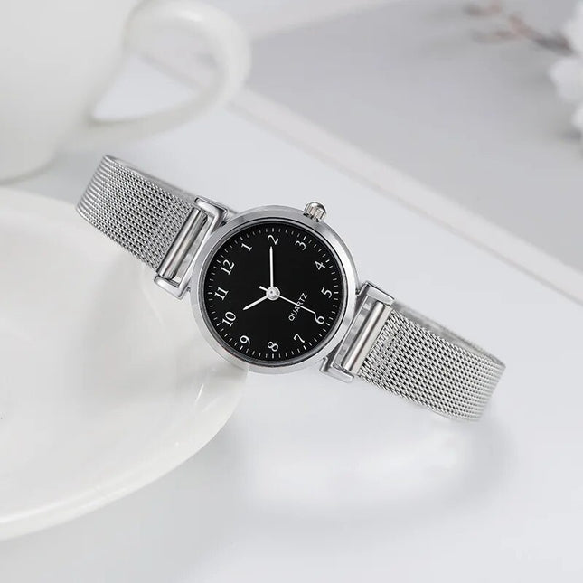 Reloj de moda para mujer en acero inoxidable plateado