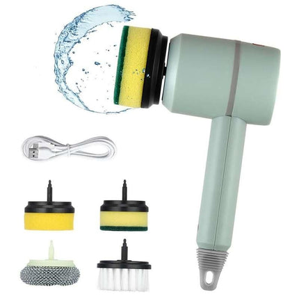 Versatile Electric Spin Scrubber Multi-Function Cleaning Tool with 4 Brush Heads - Wnkrs