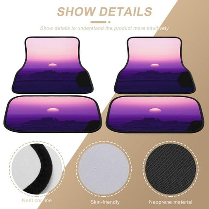 Anime Moon-Inspired Car Floor Mat Set – Full Set for Front and Rear (Universal Fit) - Wnkrs