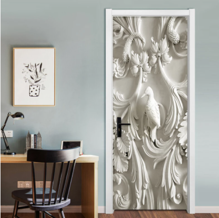 Door Stickers Embossed Visual Stereoscopic PVC Self-adhesive Removable Door Stickersce - Wnkrs