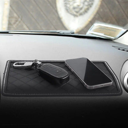 Sparkling Diamond Anti-Slip Car Dashboard Mat for Secure Item Grip - Wnkrs