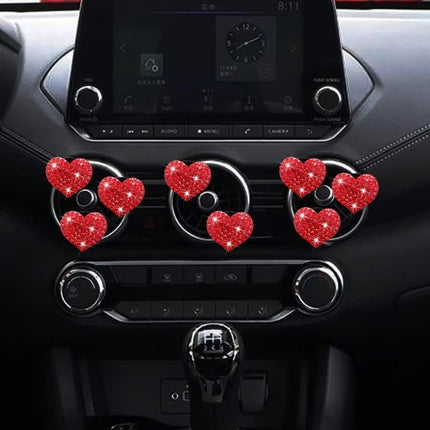 Colorful Heart-Shaped Rhinestone Car Perfume Clip - Wnkrs