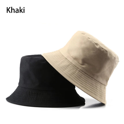 Chapeau bob réversible classique en coton noir – Casquette de soleil décontractée pour les aventures en plein air