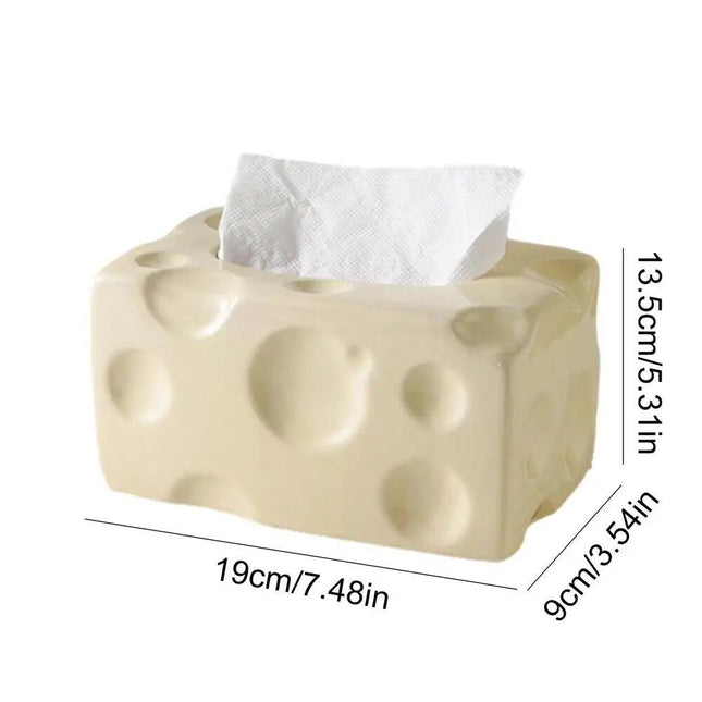 Cheese-Themed Ceramic Tissue Box - Cute and Practical Home Accessory - Wnkrs