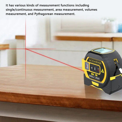 Multi-Function Laser Distance Meter with 5m Tape Measure and Cross-Marking - Wnkrs