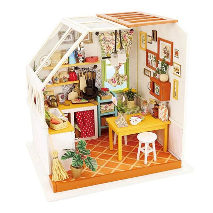 DIY Miniature Room Dollhouse Kit with LED Light and Furniture - Wnkrs