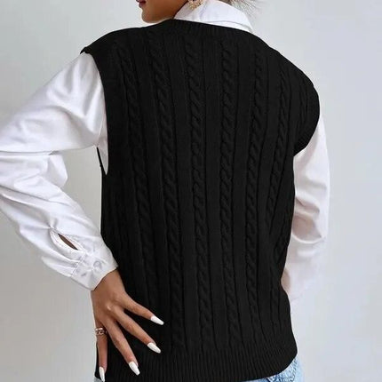 Chic Autumn & Winter Sleeveless Knit Sweater Vest for Women - Wnkrs