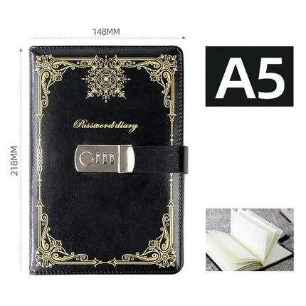 A5 Creative Notebook with Lock - 200 Pages Diary Book for School and Office - Wnkrs