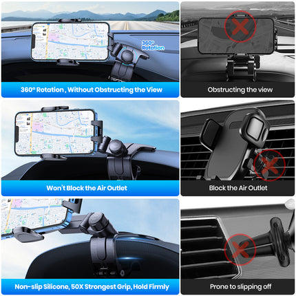 Support de téléphone pour tableau de bord de voiture, support GPS à une main pour une conduite en toute sécurité