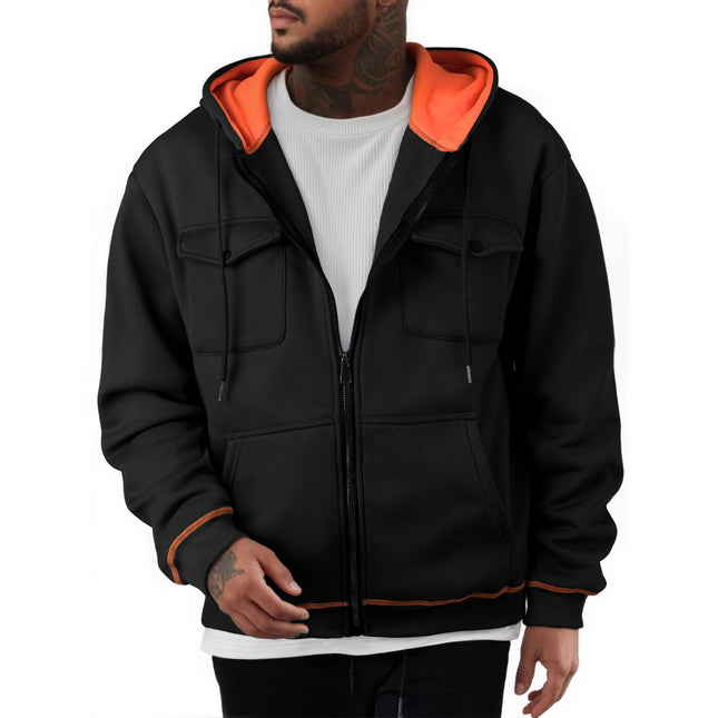 Suéter informal con cremallera para hombre de talla grande