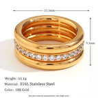 Circumference: 54.5 Diameter: 6.81 / Gold