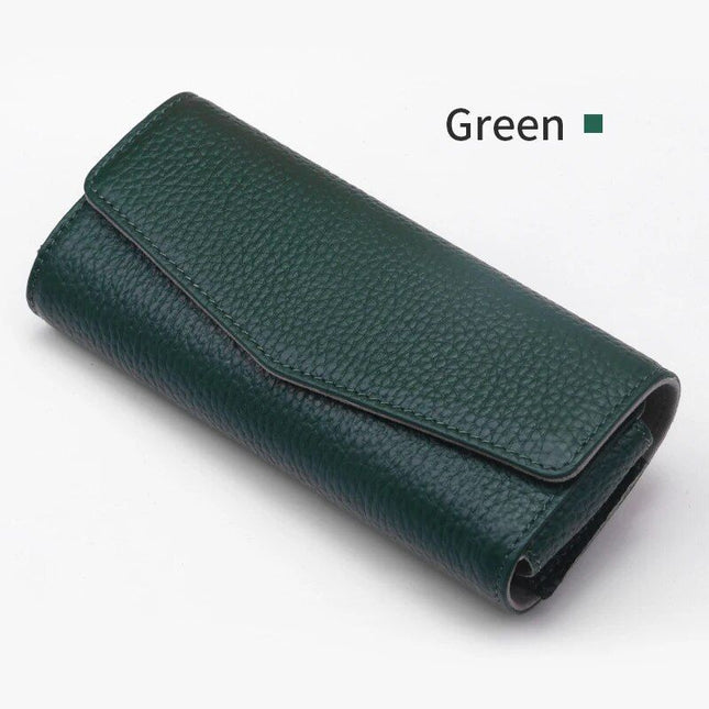 Luxury Cowhide Leather Sunglasses Case for Car Visor - Wnkrs