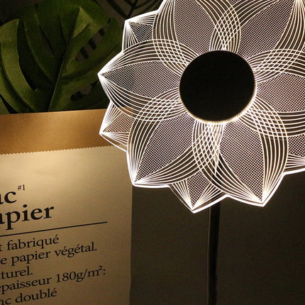 Lampe de table décorative à LED moderne en forme de fleur pour la chambre et la décoration intérieure