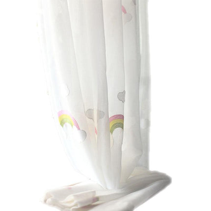 Children's Rainbow Gauze Curtains With Pastoral Embroidery - Wnkrs