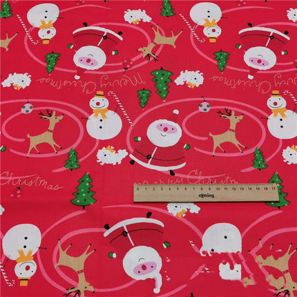 Red Santa Cotton Twill Cotton Cartoon Bed Clothing Fabric - Wnkrs